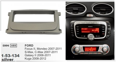 ΠΛΑΙΣΙΟ ΠΡΟΣΘΗΚΗ ΠΡΟΣΟΨΗ ice 1 & 2 DIN για οθόνη ή R/CD Ford Focus, Mondeo, 2007,SILVER--RAM-40.213.2