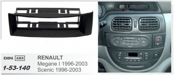 Πρόσοψη Renault Megane, Scenic ’96 – ’03 1DIN μαύρο