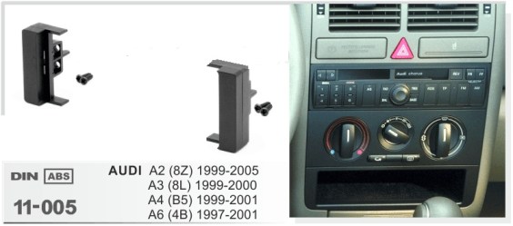 ΠΛΑΙΣΙΟ ΠΡΟΣΘΗΚΗ ΠΡΟΣΟΨΗ ice 1 & 2 DIN για οθόνη ή R/CD Audi-A2 (8Z) 1999-2005, A3 (8L) 1999-2000, A4 (B5) 1999-2001, A6 (4B) 19
