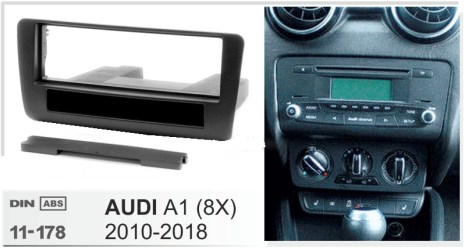 ΠΛΑΙΣΙΟ ΠΡΟΣΘΗΚΗ ΠΡΟΣΟΨΗ ice 1 & 2 DIN για οθόνη ή R/CD Audi-A1 (8X) 2010+    11-178 ----53.253