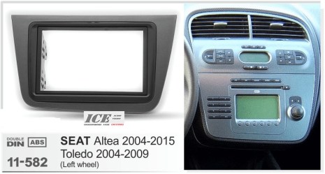 ΠΛΑΙΣΙΟ ΠΡΟΣΘΗΚΗ ΠΡΟΣΟΨΗ 2 DIN για οθόνη SEAT Toledo 2004-2009 , Altea 2004-2015, ανθρακί (4Z)