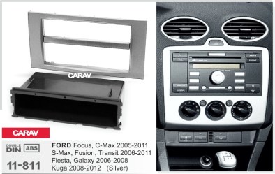 ΠΛΑΙΣΙΟ ΠΡΟΣΘΗΚΗ ΠΡΟΣΟΨΗ 1 & 2 DIN για οθόνη ή R/CD  FORD Focus II, C-Max 2005-2011; S-Max, Fusion, Transit 2006-2011; Fiesta, G
