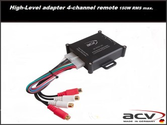 HI LOW 4CH ACV Made in Germany High-Level adapter 4-channel remote 150W RMS max.(  είσοδος 4 ηχεία έξοδος 4 RCA ) HQ πολύ καλή π
