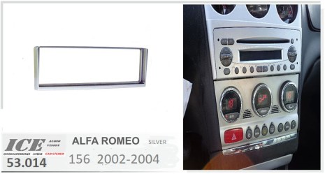 ΠΛΑΙΣΙΟ ΠΡΟΣΘΗΚΗ ΠΡΟΣΟΨΗ ice 1 DIN για  R/CD Alfa Romeo 156 1DIN  '02  Ασημί 53.014 - (RAM-40.132)