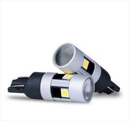 led APUS T10 5smd 3030 SAMSUNG με φακό NO CANBUS τιμή τεμμαχίου